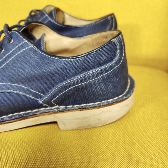 JOHN VARVATOS Men's Navy Blue Canvas Oxfords Lace Up Shoes Size 7M - Picture 4 of 11